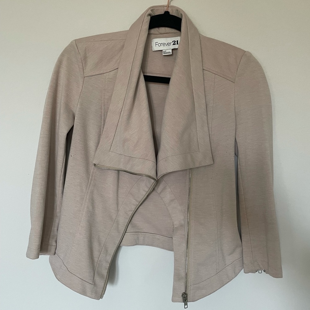 Nude mid arm length blazer